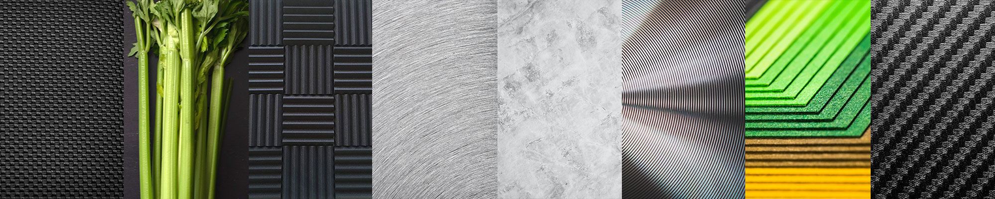 images of all the different materials a waterjet can cut, a laser can cut, and a press brake can bend.